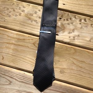 Structure men’s silver/grey patterned tie